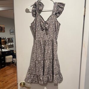 Floral Ruffle Strap Dress